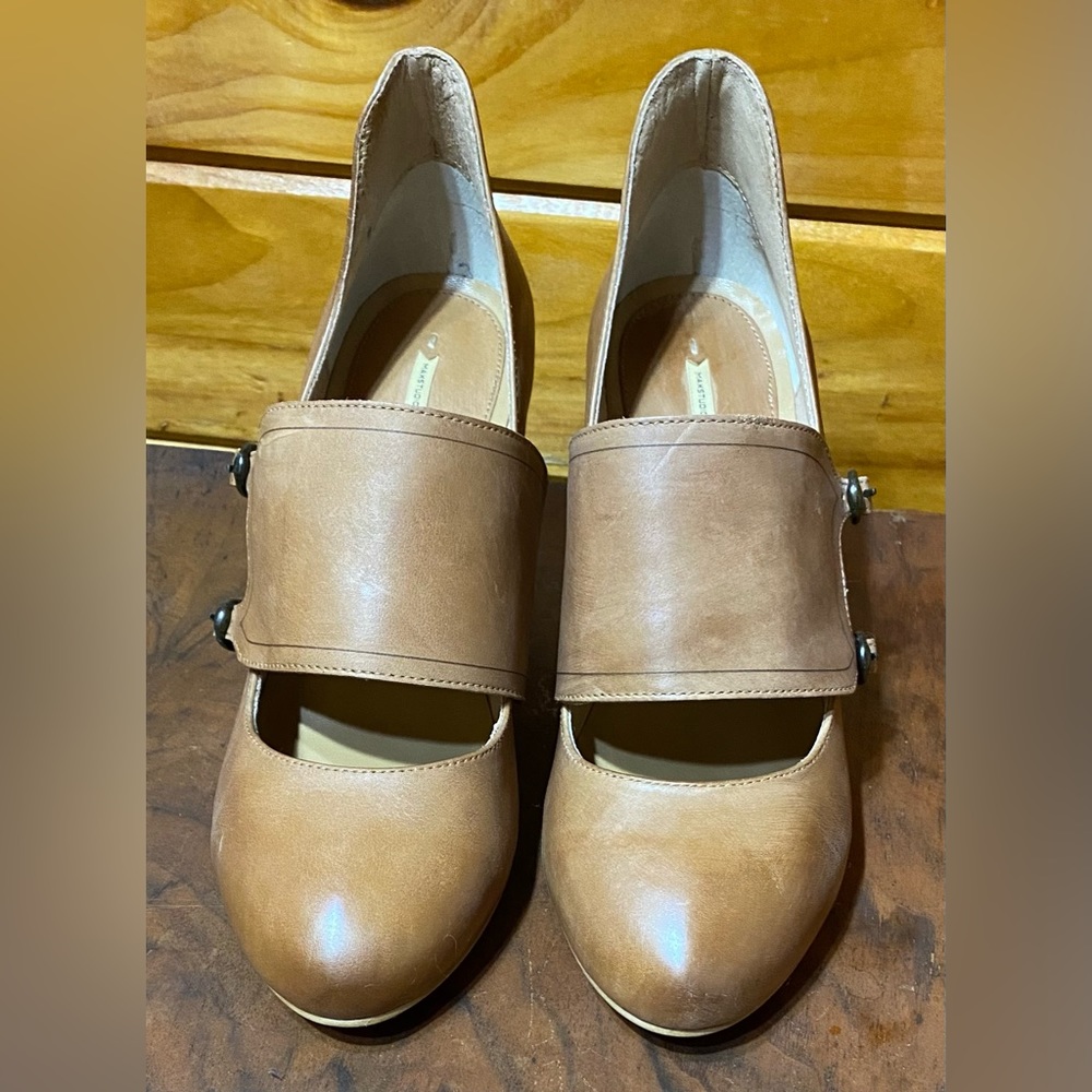 NIB MAX STUDIO/LEON BEAU LEATHER PUMP IN TOBACCO SIZE 9.5 - Picture 3 of 10